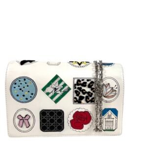 Christian Dior, Wallet-on-chain « Diorama » blanc, stickers