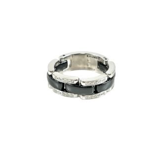 Chanel, Bague ultra céramique noire, or blanc et diamants