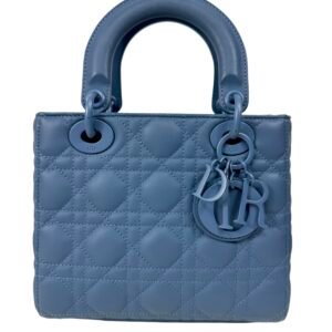 Dior, sac "Lady Dior" small full bleu jean