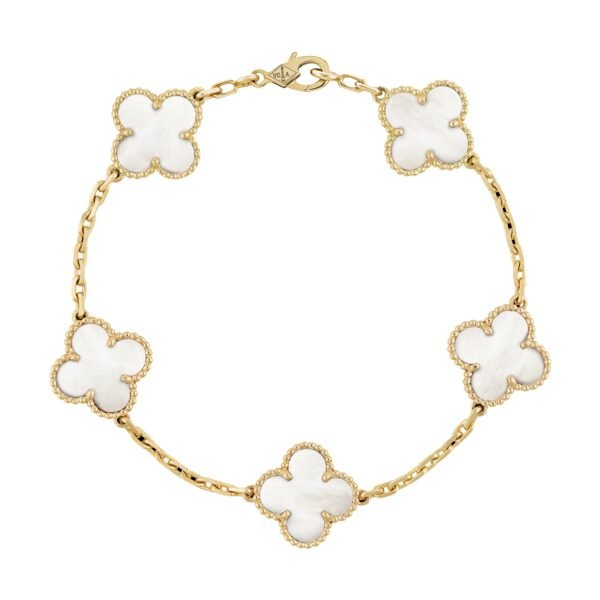 Van Cleef & Arpels, Bracelet « Alhambra » or jaune et nacre