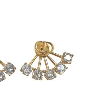 Dior, boucles d'oreilles métal doré et cristaux