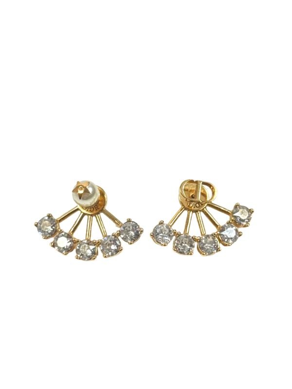 Dior, boucles d'oreilles métal doré et cristaux