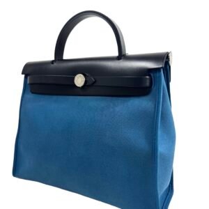 Hermès, Sac « Herbag Zip » en toile bleu et noir