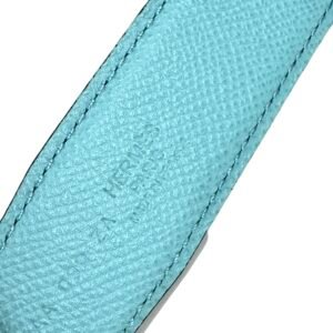 Hermès, ceinture réversible marine et turquoise, boucle H