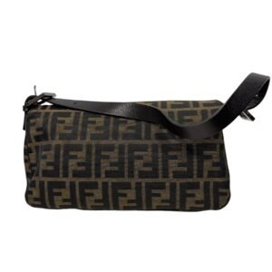 Fendi, Sac « Baguette » motif FF toile Jacquard marron