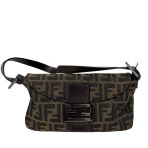 Fendi, Sac « Baguette » motif FF toile Jacquard marron