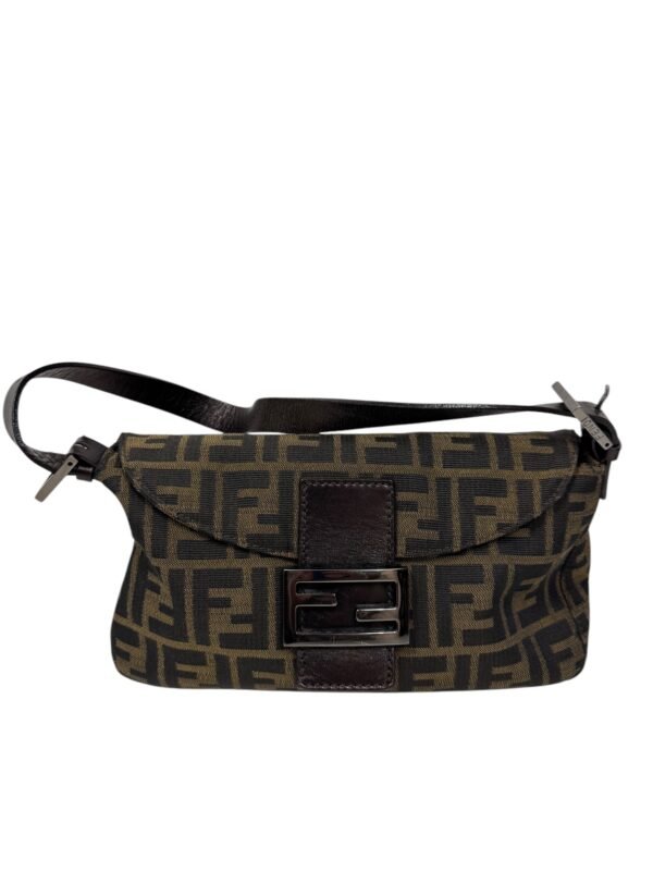 Fendi, Sac « Baguette » motif FF toile Jacquard marron