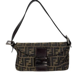 Fendi, Sac « Baguette » motif FF toile Jacquard marron