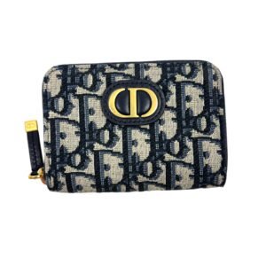 Dior, Portefeuille PM Dior oblique bleu