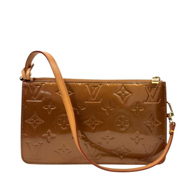 Louis Vuitton, Pochette Lexington cuir vernis bronze