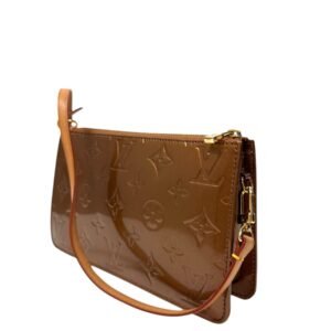 Louis Vuitton, Pochette Lexington cuir vernis bronze