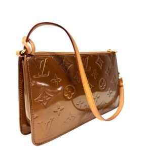 Louis Vuitton, Pochette Lexington cuir vernis bronze